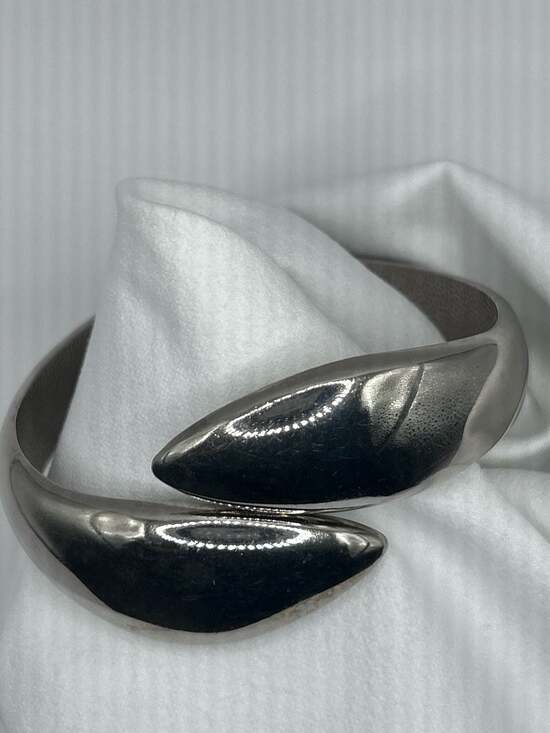 Heavy 925 Sterling Silver Sculptura Bangle Bracelet 68.5g Minimalist Wrap - Picture 8 of 15